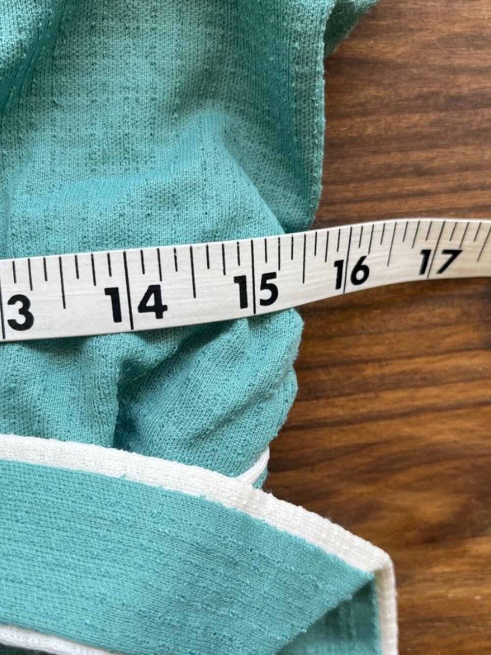 Lady Carol of NY Dress Size 20 Teal White Mod Mandarin Collar Belted Trevira NWT - Picture 12 of 13